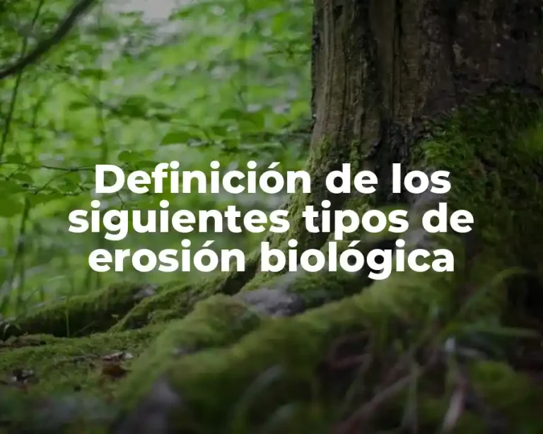 Definición de los siguientes tipos de erosión biológica