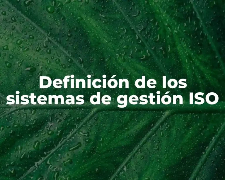 Definición de los sistemas de gestión ISO