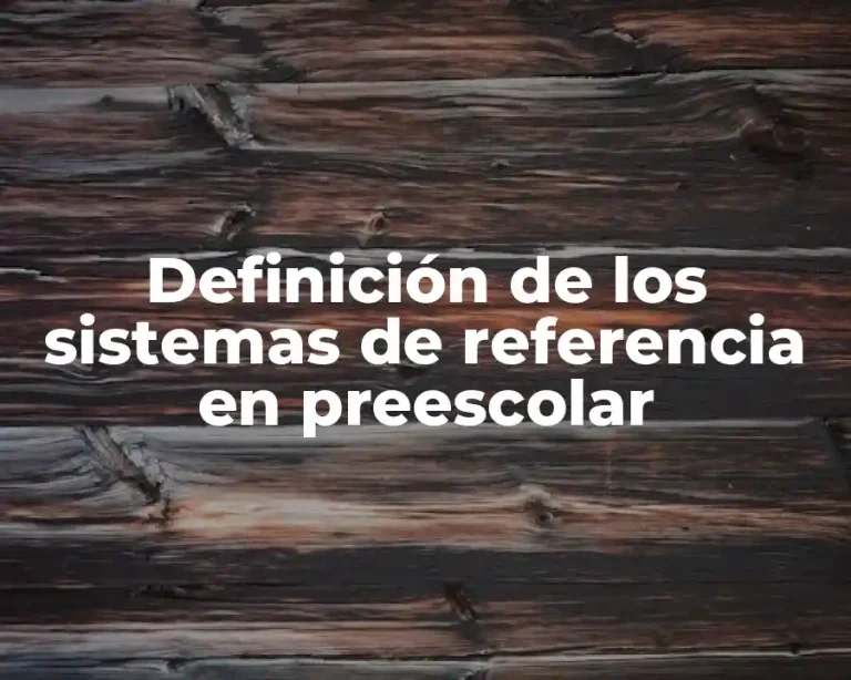 Definición de los sistemas de referencia en preescolar