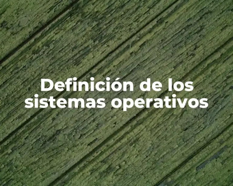 Definición de los sistemas operativos