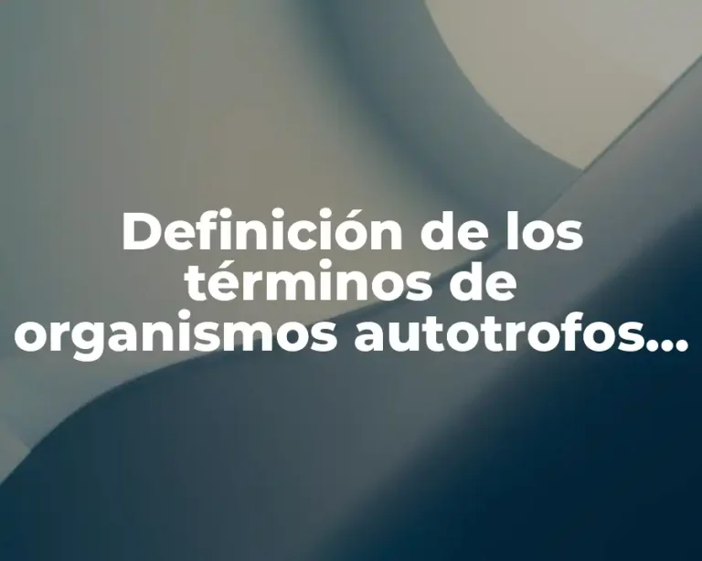 Definición de los términos de organismos autotrofos y heterotrofos