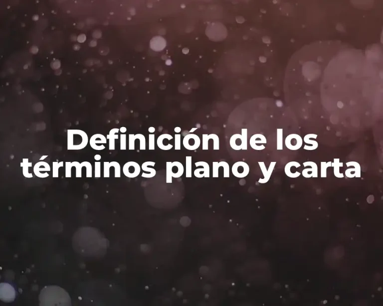 Definición de los términos plano y carta