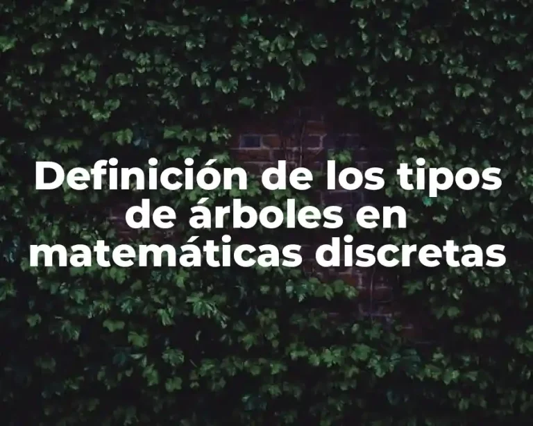 Definición de los tipos de árboles en matemáticas discretas