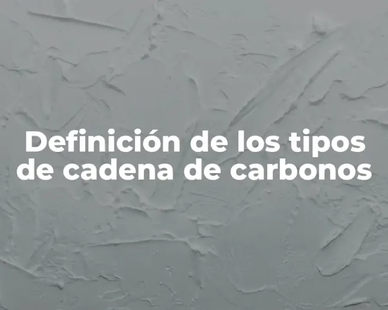 Definición de los tipos de cadena de carbonos