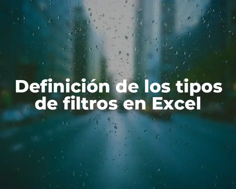 Definición de los tipos de filtros en Excel