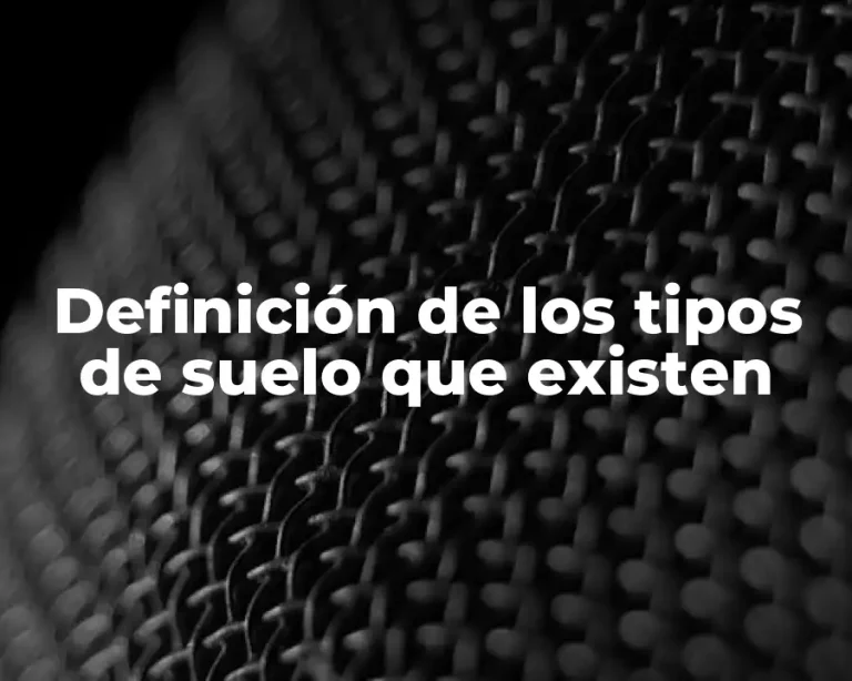 Definición de los tipos de suelo que existen