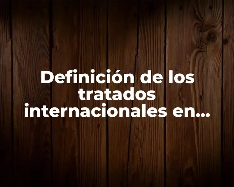 Definición de los tratados internacionales en materia de derecho