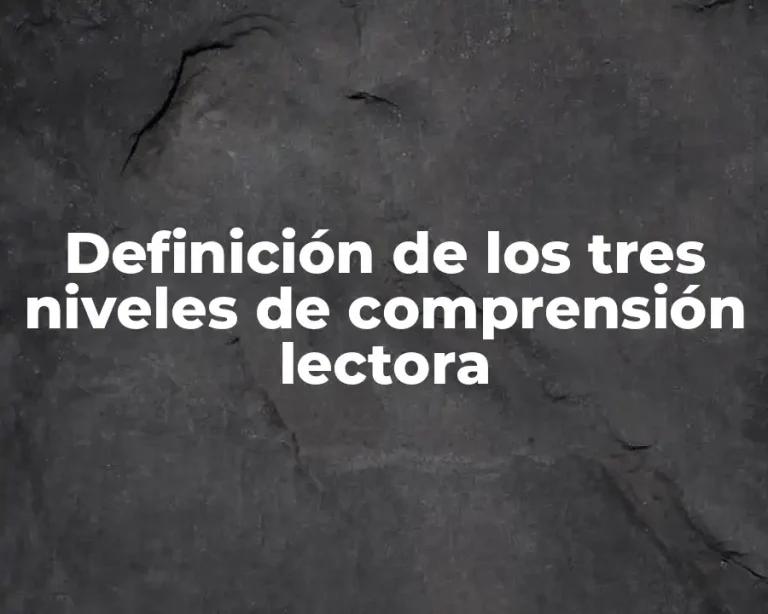 Definición de los tres niveles de comprensión lectora