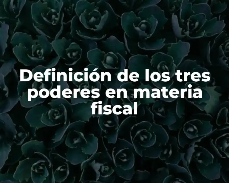 Definición de los tres poderes en materia fiscal