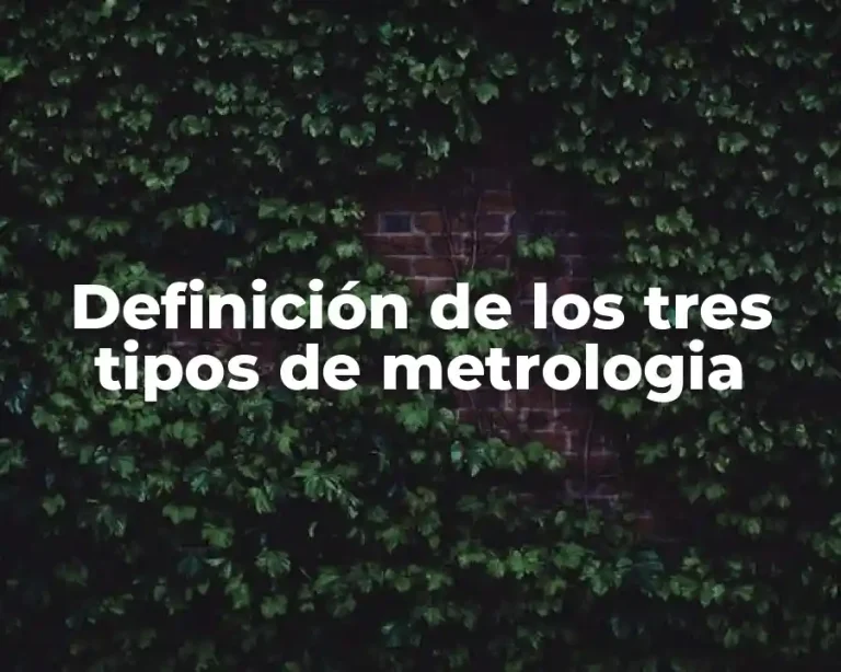 Definición de los tres tipos de metrologia