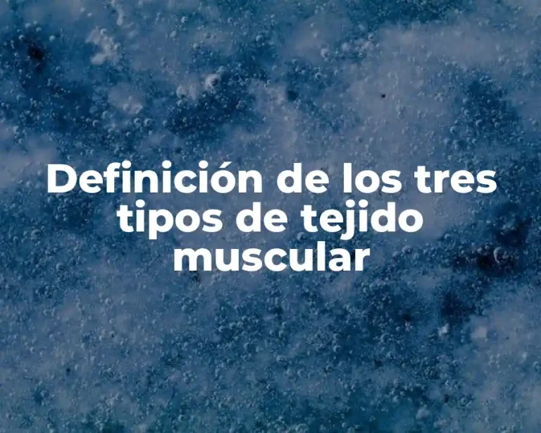 Definición de los tres tipos de tejido muscular