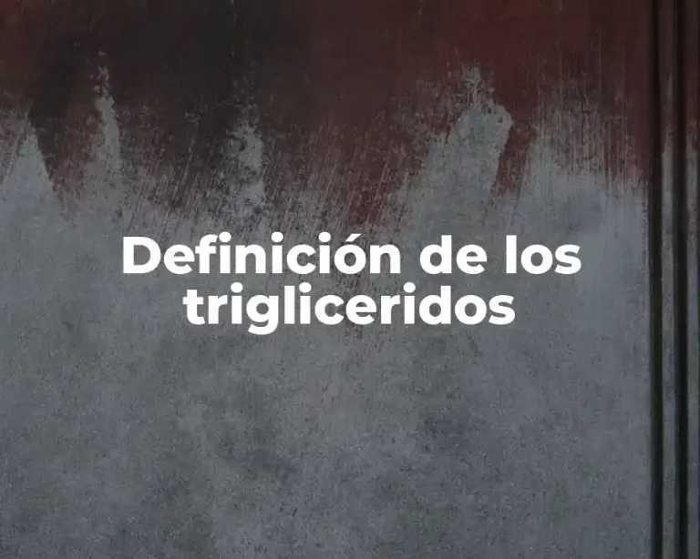 Definición de los trigliceridos