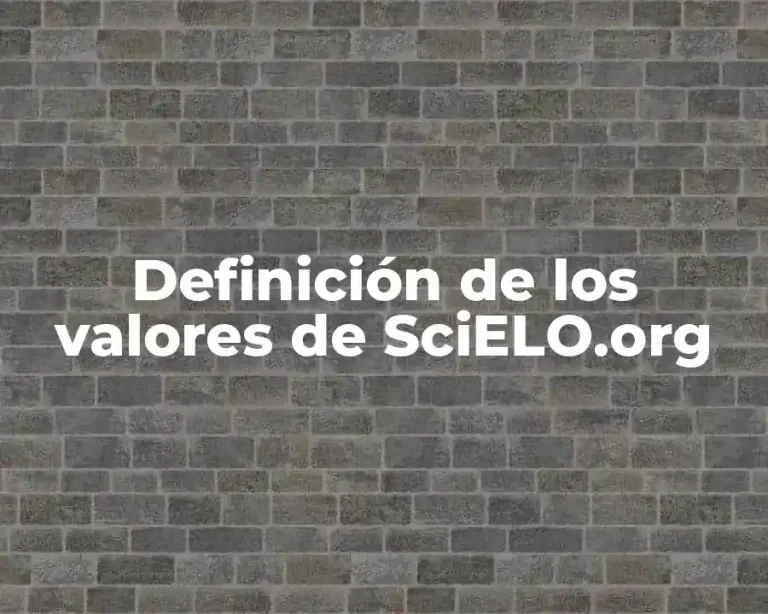 Definición de los valores de SciELO.org