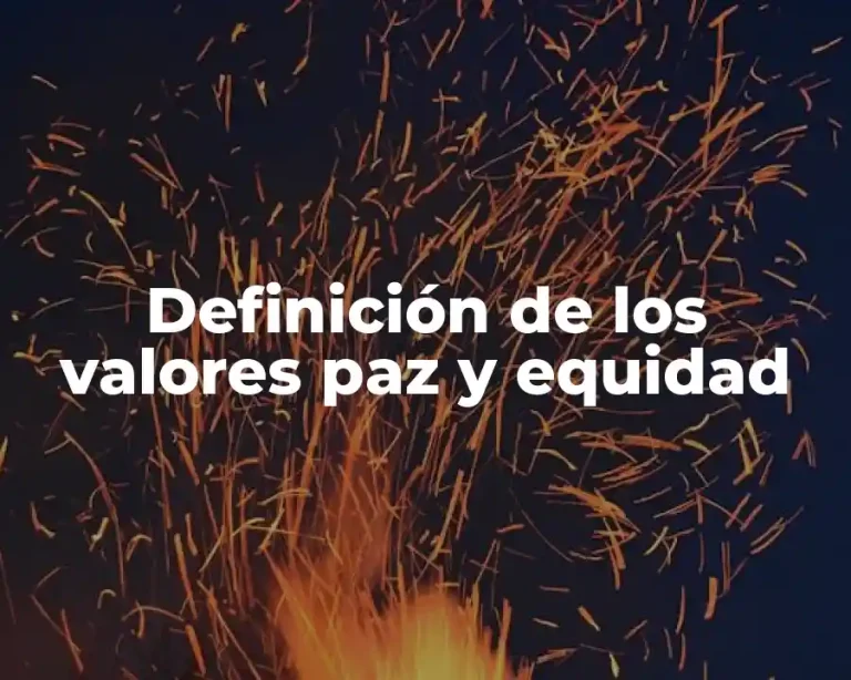 Definición de los valores paz y equidad