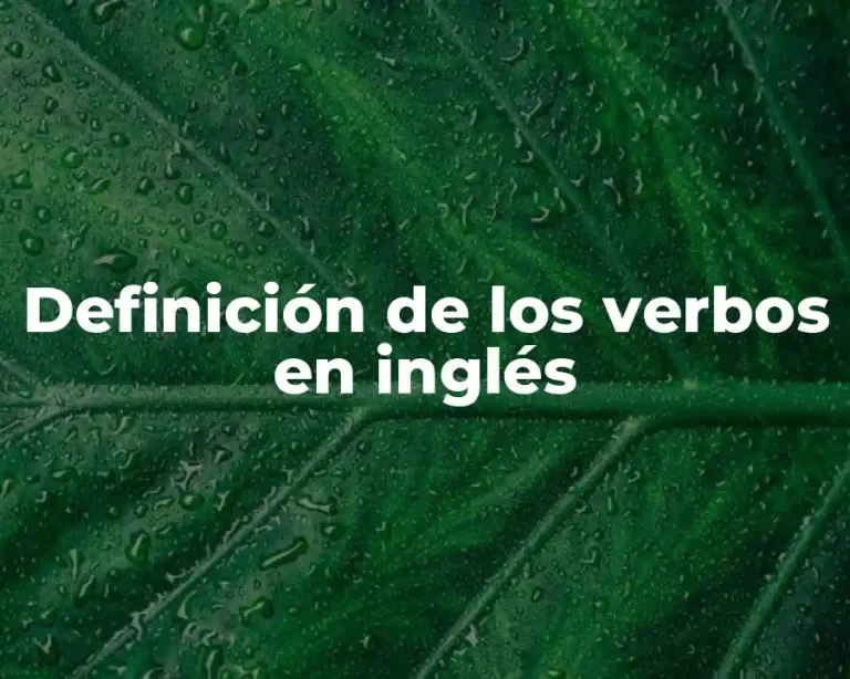 Definición de los verbos en inglés