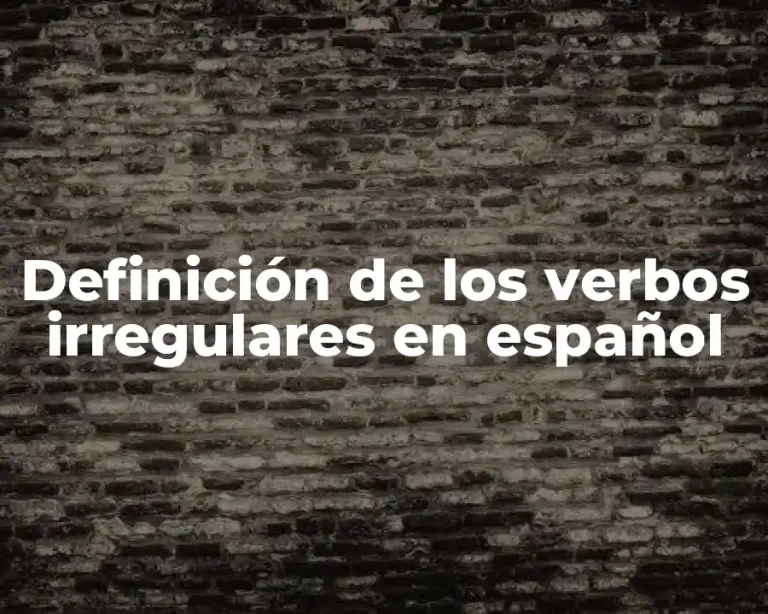 Definición de los verbos irregulares en español