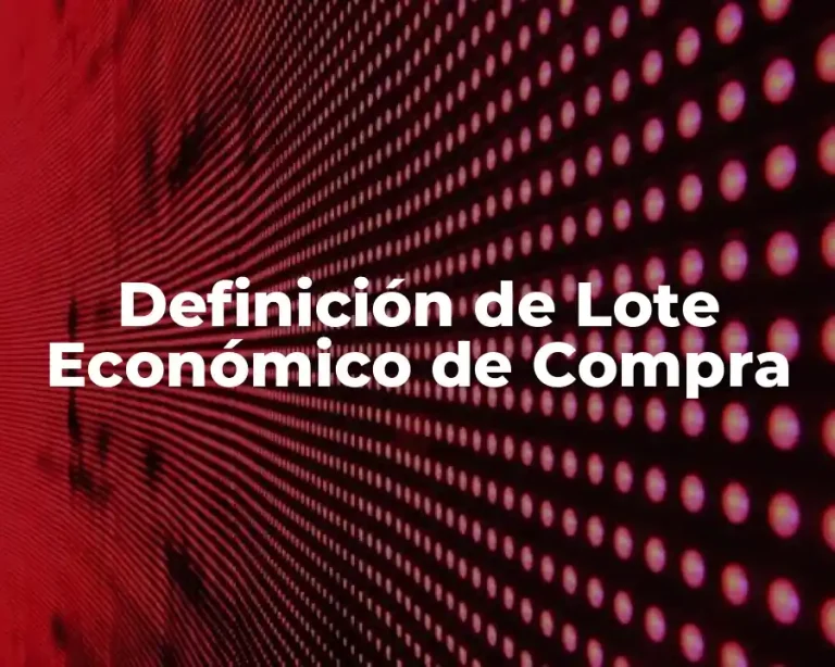 Definición de Lote Económico de Compra