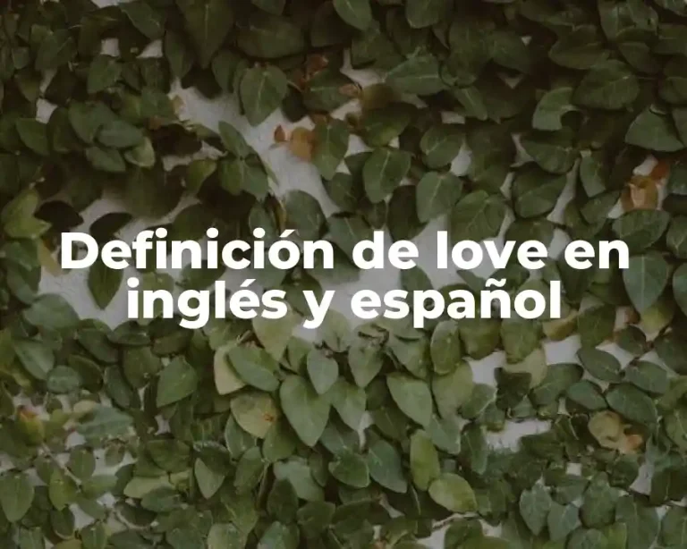 Definición de love en inglés y español