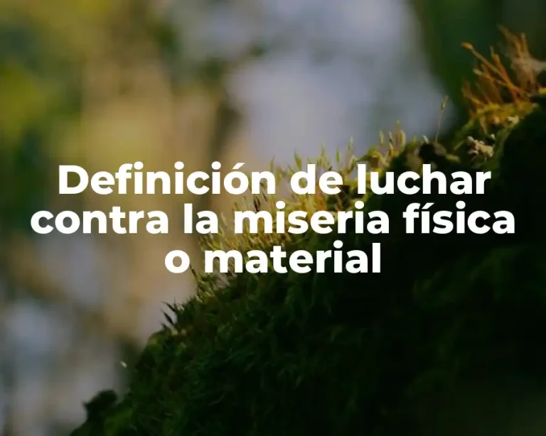 Definición de luchar contra la miseria física o material