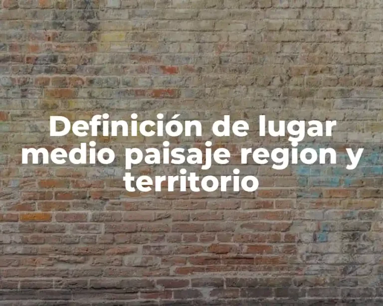 Definición de lugar medio paisaje region y territorio