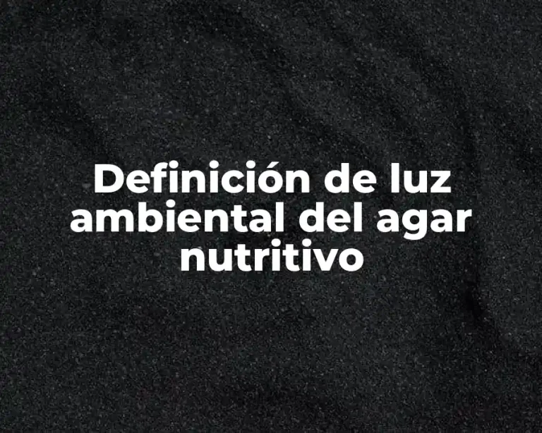 Definición de luz ambiental del agar nutritivo