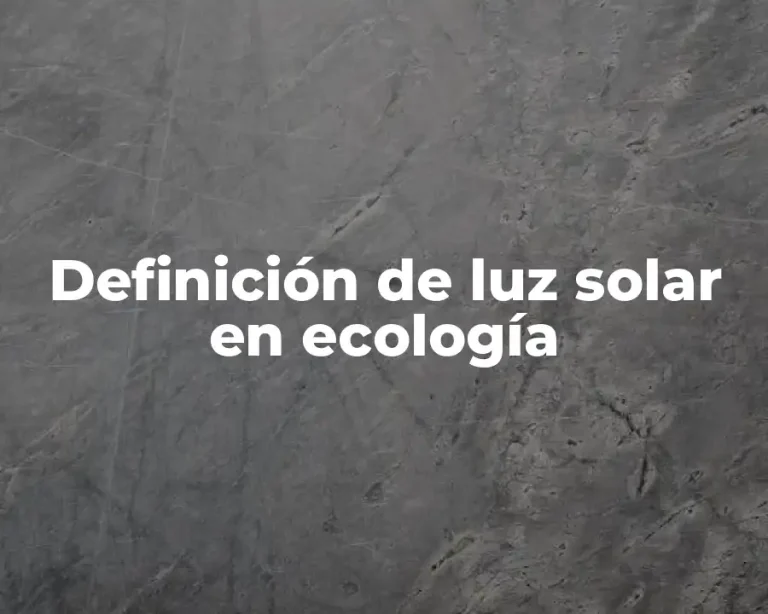Definición de luz solar en ecología