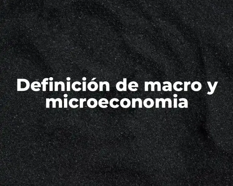 Definición de macro y microeconomia
