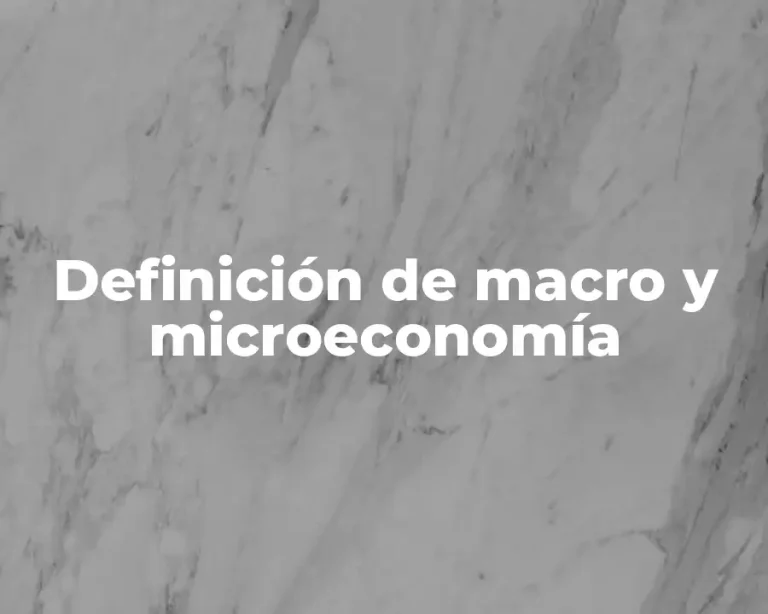 Definición de macro y microeconomía