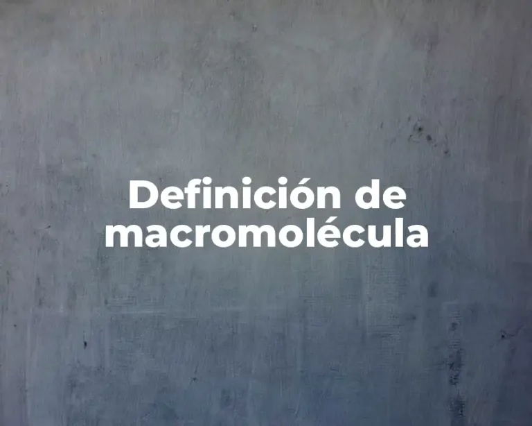 Definición de macromolécula