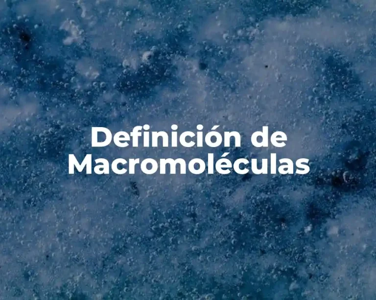 Definición de Macromoléculas