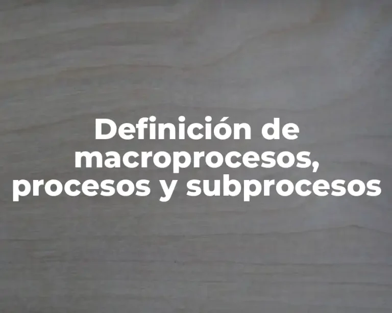 Definición de macroprocesos, procesos y subprocesos