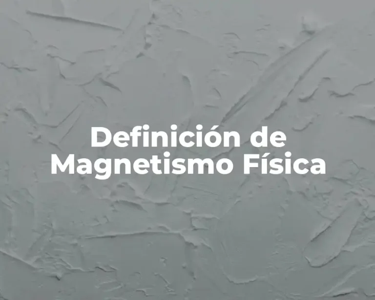 Definición de Magnetismo Física