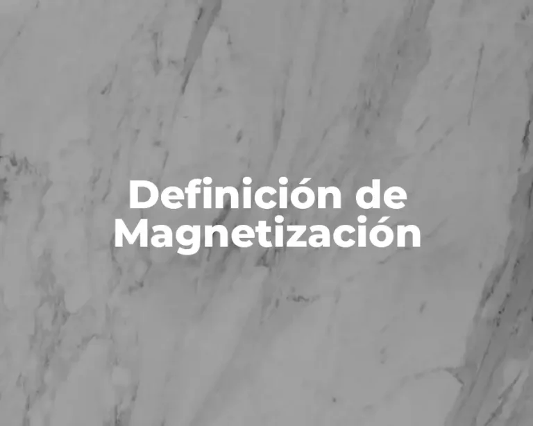 Definición de Magnetización