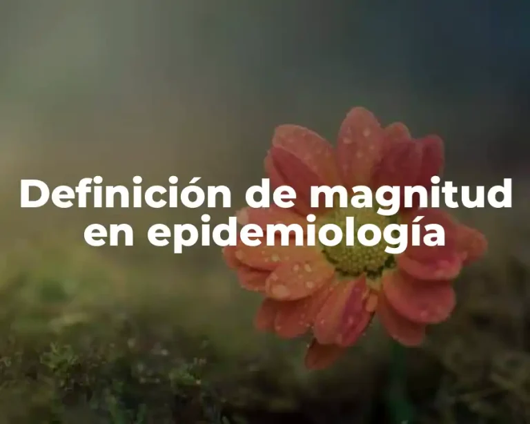 Definición de magnitud en epidemiología