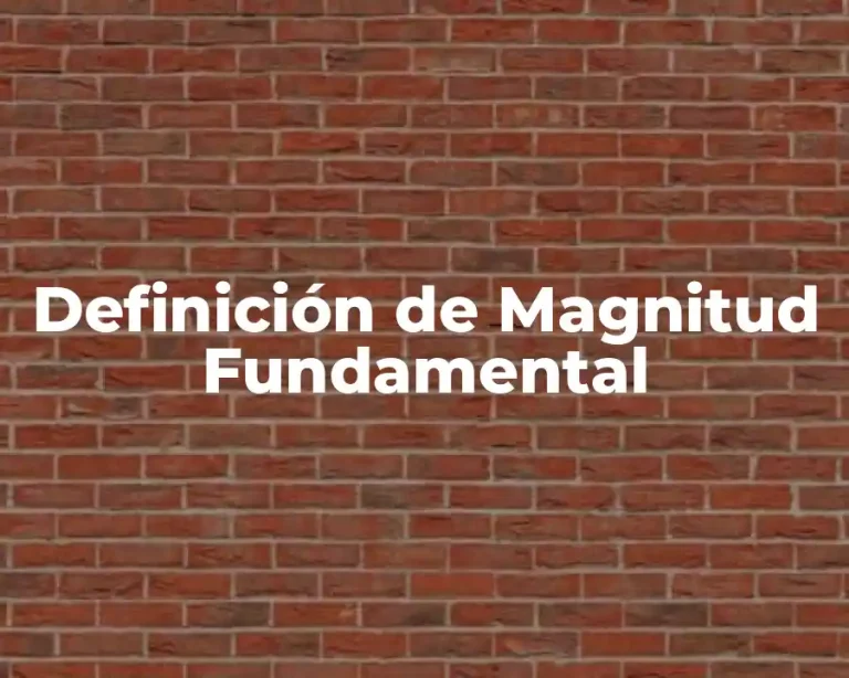 Definición de Magnitud Fundamental