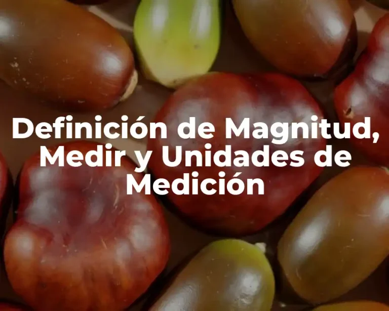 Definición de Magnitud, Medir y Unidades de Medición