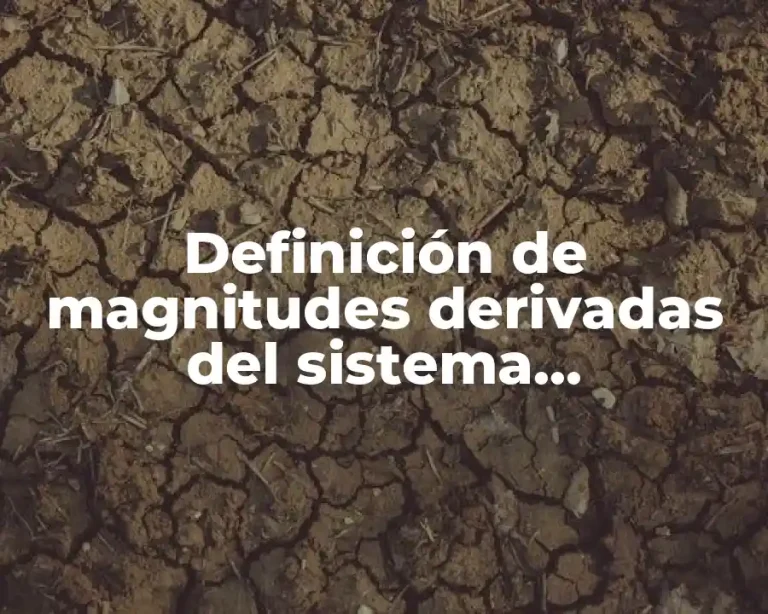 Definición de magnitudes derivadas del sistema internacional