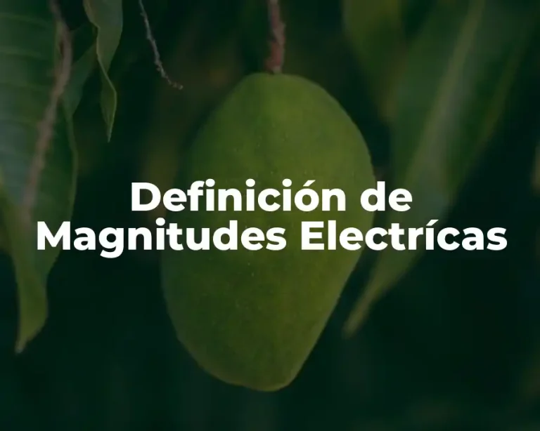 Definición de Magnitudes Electrícas