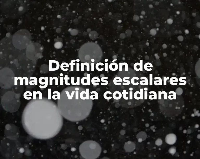 Definición de magnitudes escalares en la vida cotidiana