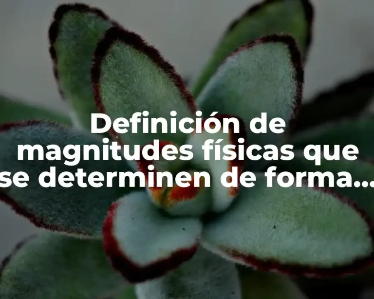 Definición de magnitudes físicas que se determinen de forma indirecta