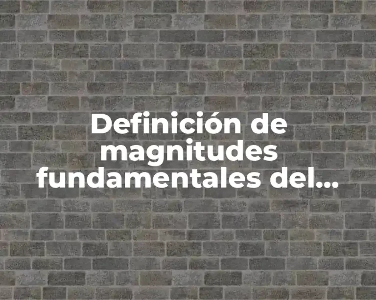 Definición de magnitudes fundamentales del sistema internacional