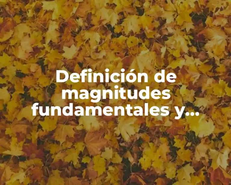 Definición de magnitudes fundamentales y derivadas de la física