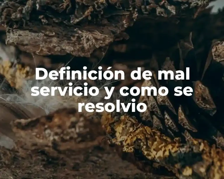 Definición de mal servicio y como se resolvio