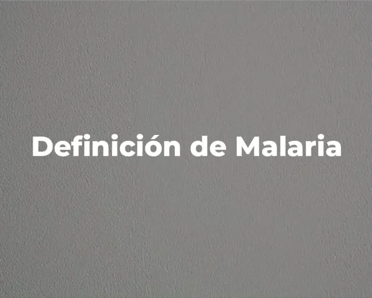 Definición de Malaria