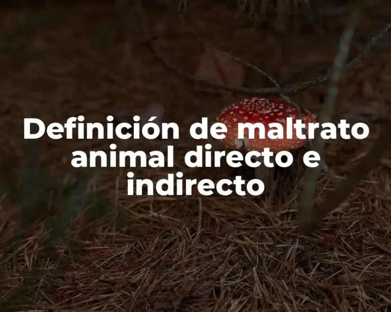 Definición de maltrato animal directo e indirecto