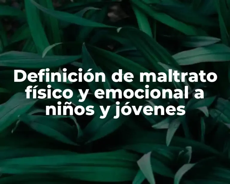 Definición de maltrato físico y emocional a niños y jóvenes