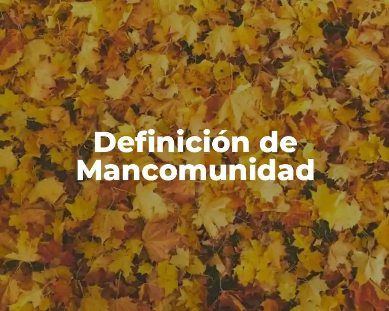 Definición de Mancomunidad
