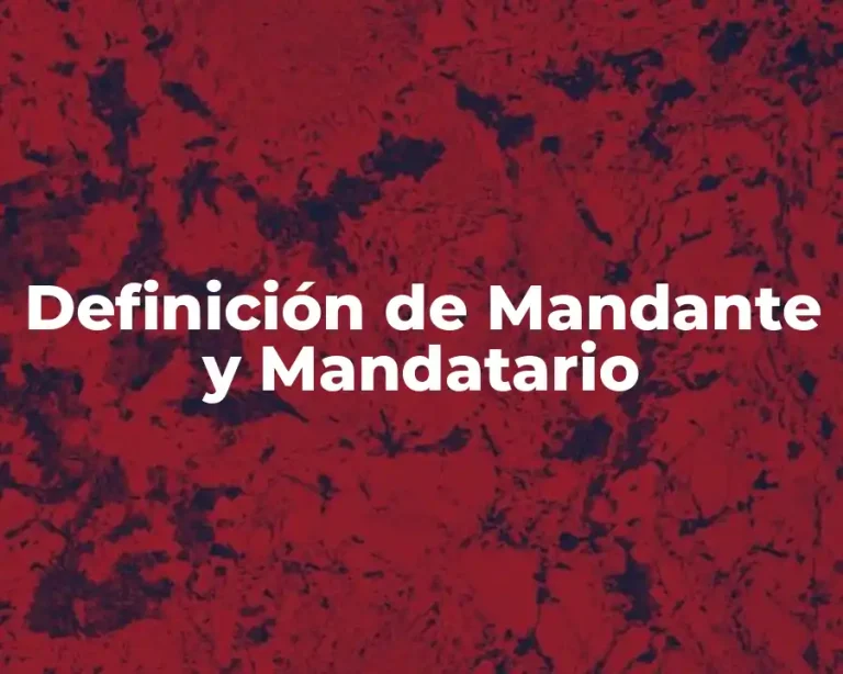 Definición de Mandante y Mandatario