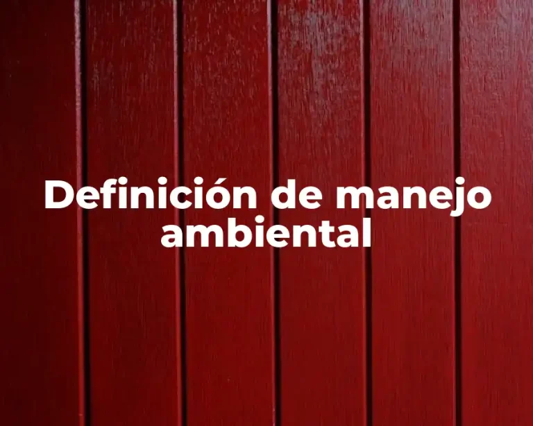 Definición de manejo ambiental