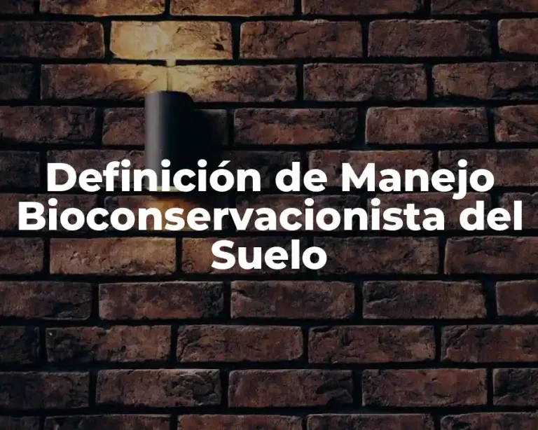 Definición de Manejo Bioconservacionista del Suelo